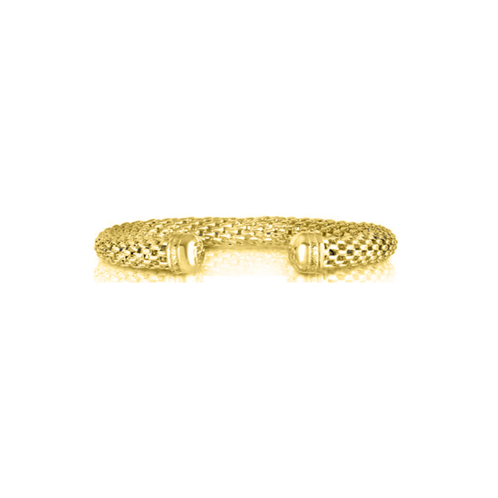 18k Yellow Gold Plated Cable Cuff Bracelet for Woman and Men
