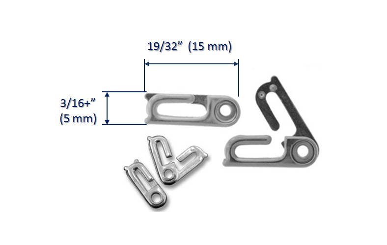 Stainless Steel Sister Hook Clasp, 1,6 mm thick (one piece).
