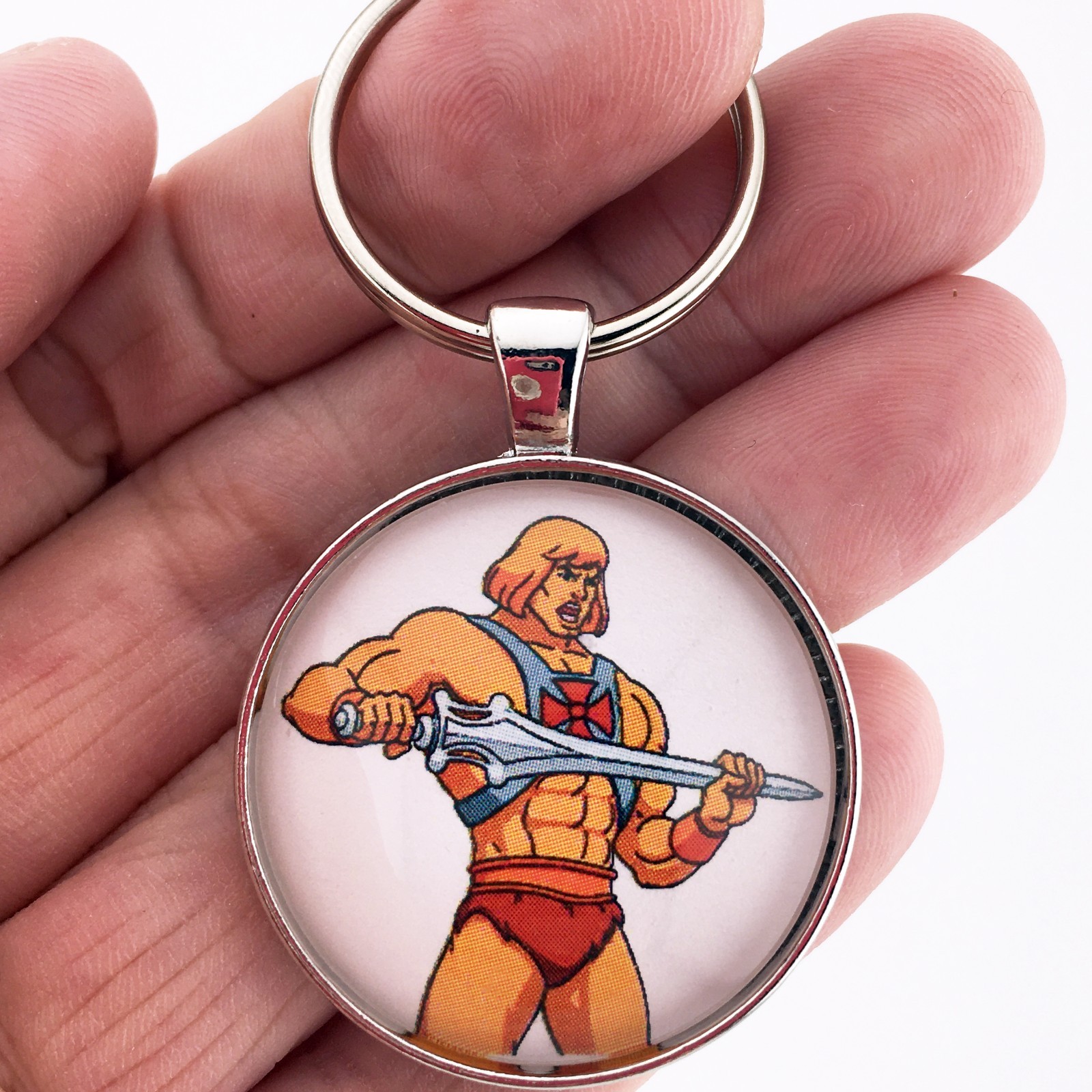 He-Man Key Ring Necklace Cufflinks Tie Clip Ring Earrings Classic 80’s Cartoon