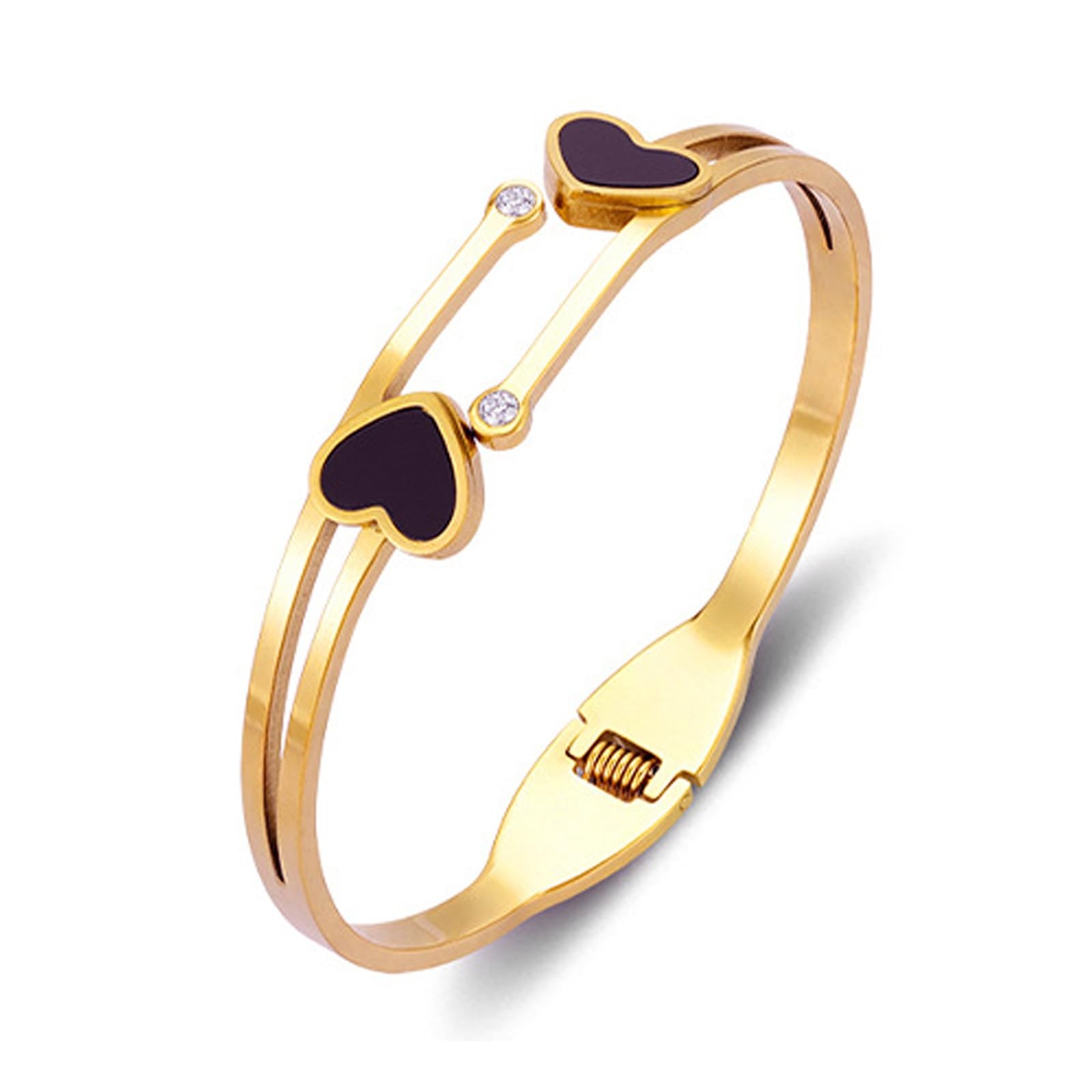 Vbvbip 18K Gold Plated 316L Stainless Steel Bangle Bracelet 2.6inches,