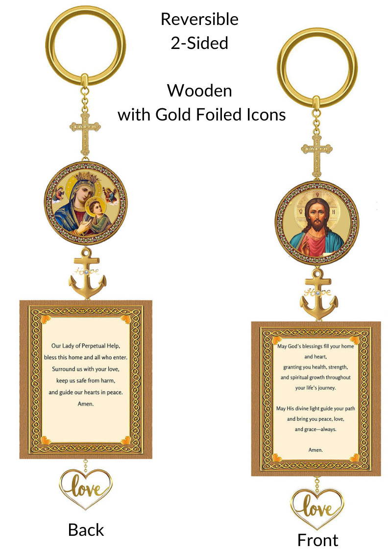 Home Blessing Charm Prayers Perpetual Help Jesus Christ Faith Hope Love 2 Sided