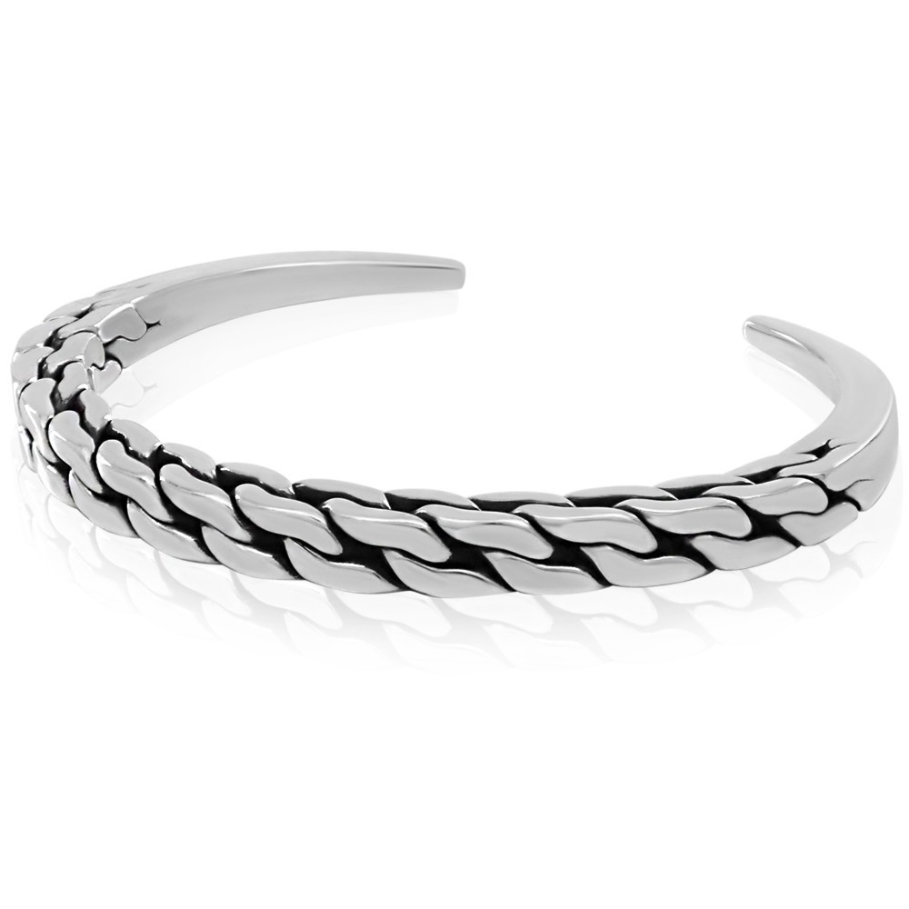 Impressive High-Quality Solid 925 Sterling Silver Men’s Cuff Bracelet.