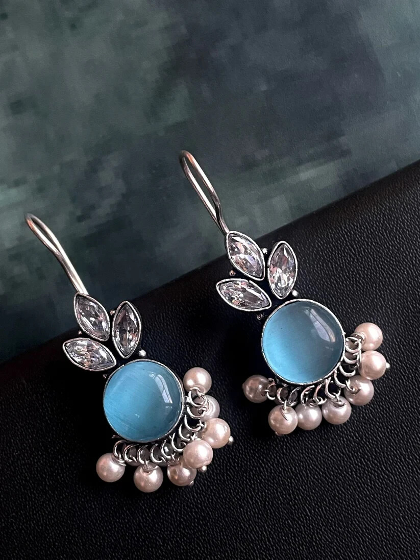 Monalisa Stone with Three stone Earring