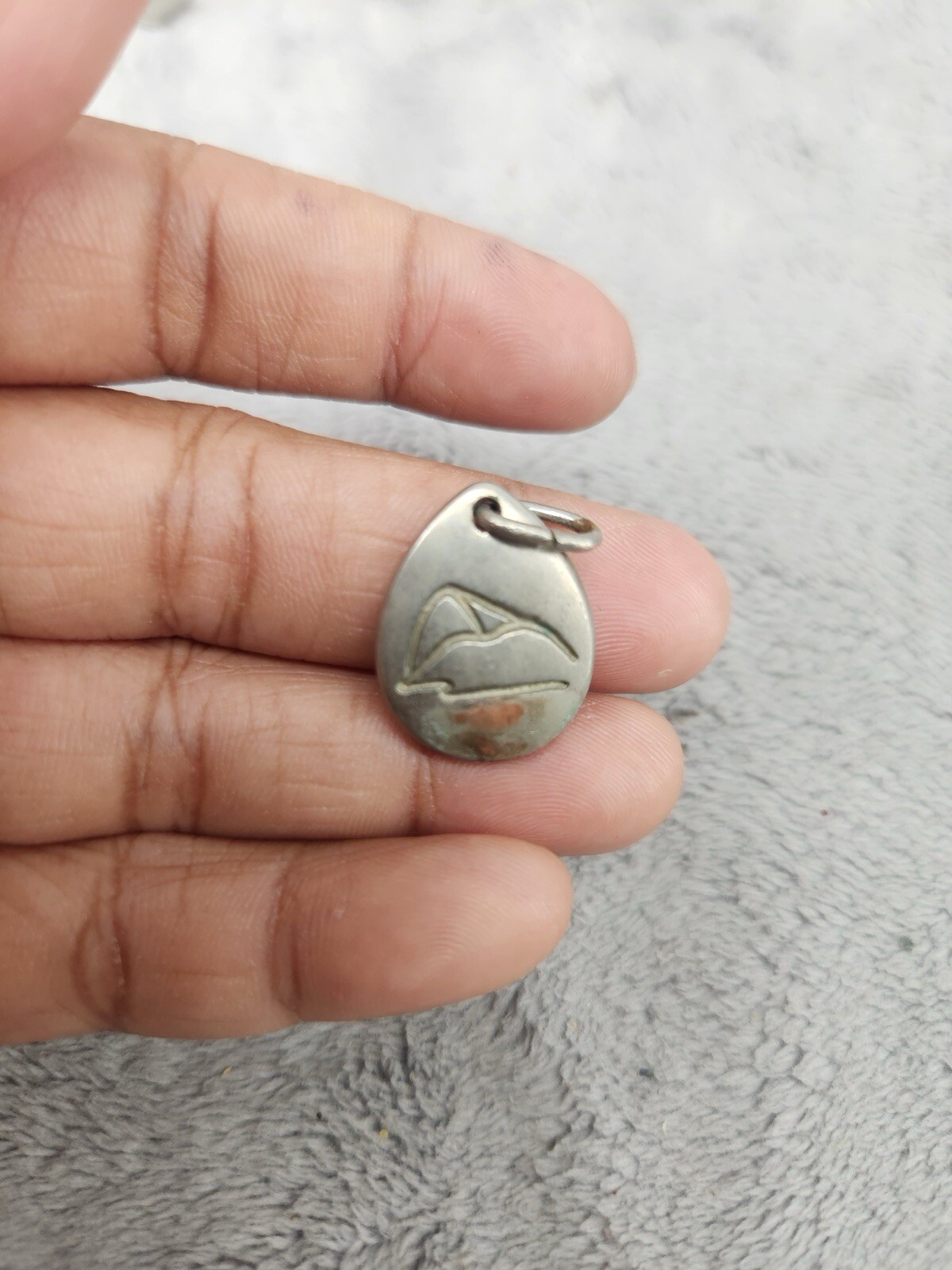 H Stern Sugar Loaf Pewter Charm Pendant Double Sided Stars Mountain Design