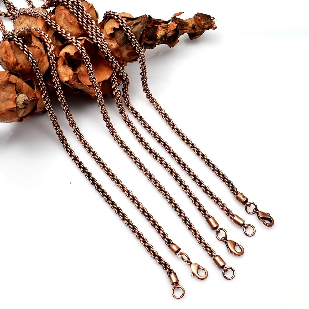 Handmade Solid Copper Rope Chain Necklace – 3mm Oxidized Design for Men & Women