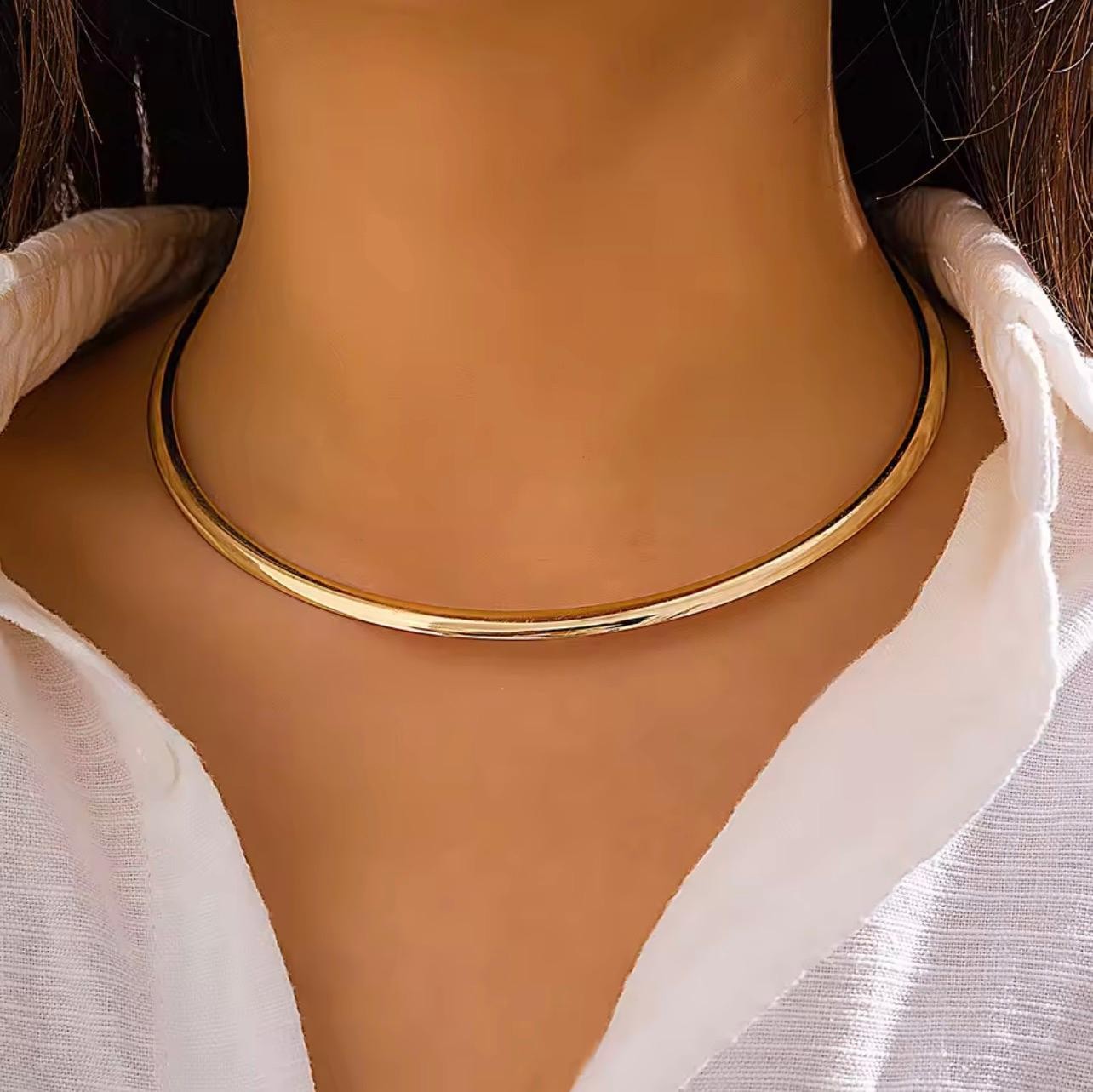 Open Collar Necklace Chunky Fashion Elegant Modern