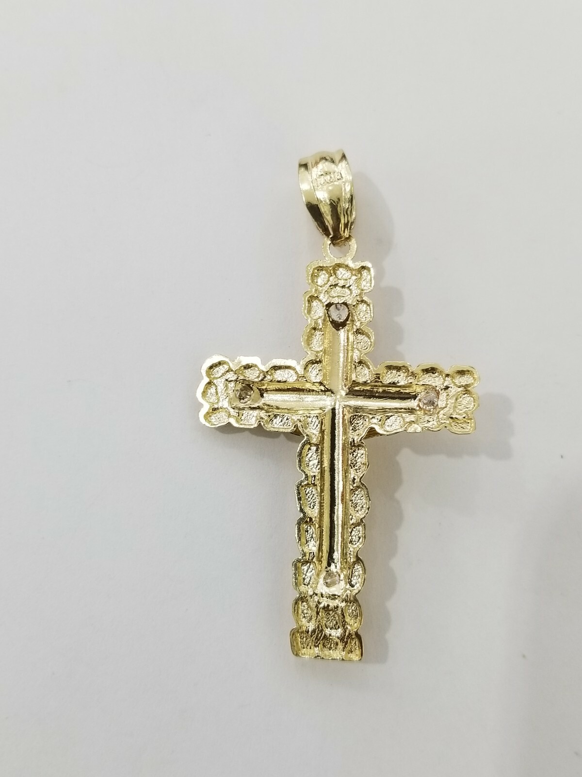10k Gold Chain Miami Cuban Link Cross Pendant & REAL 10kt 5mm Necklace Charm SET