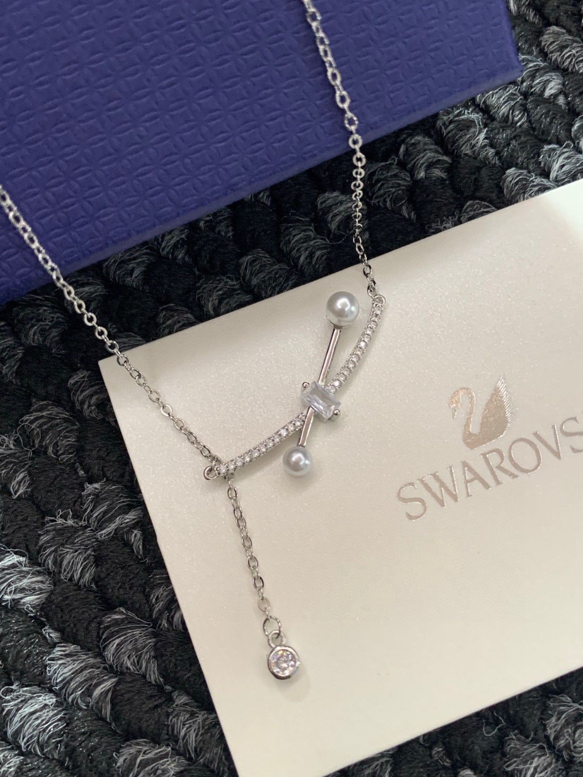 Swarovski Micro-pavé Tassel Pearl Necklace