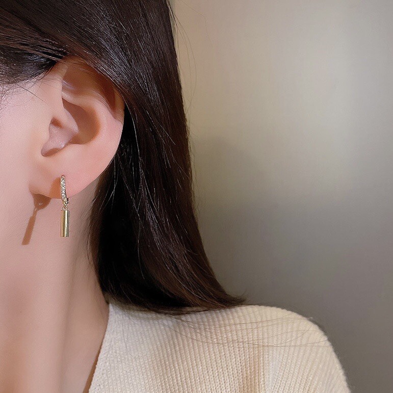 Circle Bar Dangle Drop Earrings for Women Gifts,Huggie Gold Hoop Earrings
