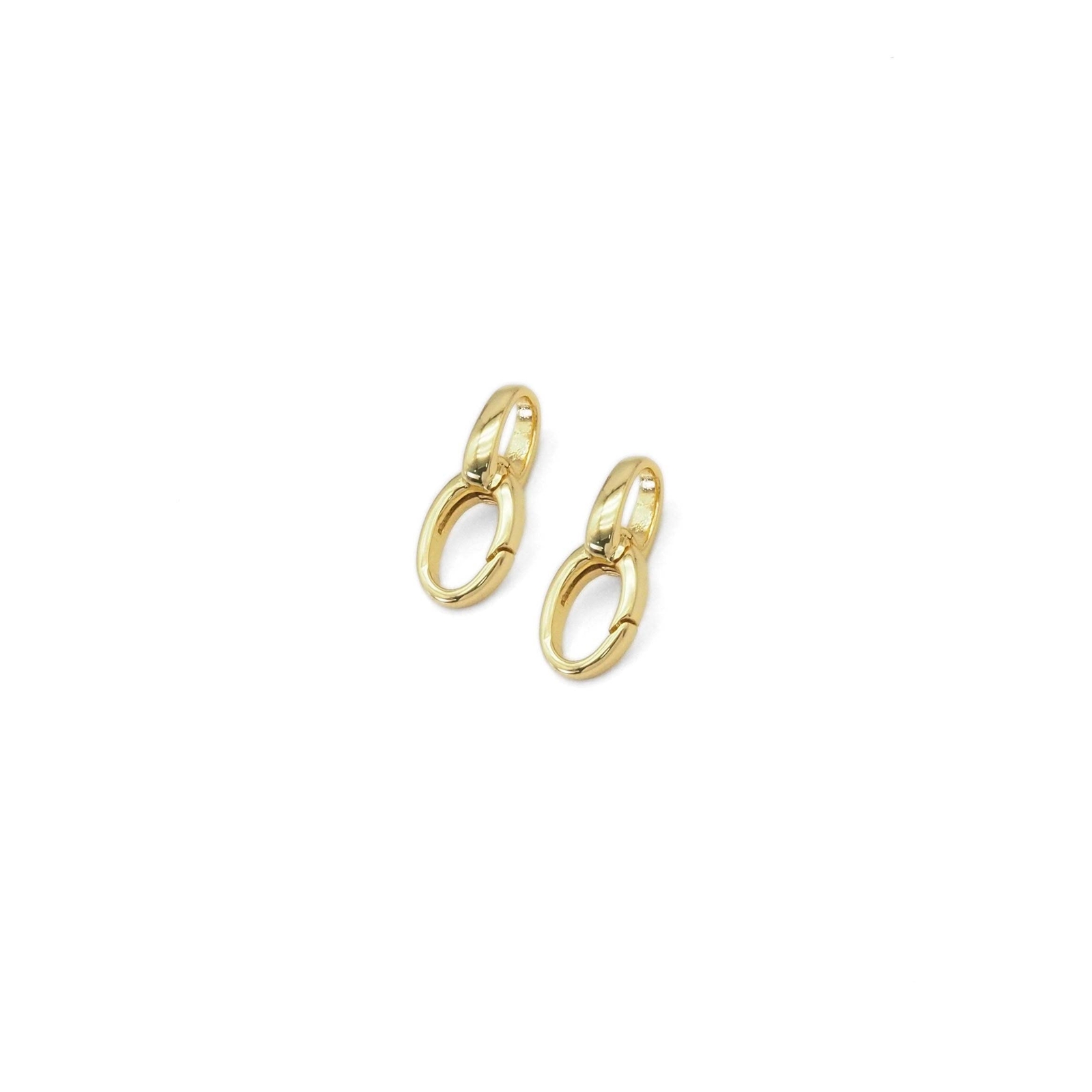 Plain Gold Oval Link Charm Holder/Snap Click Clasp/Chain Lin