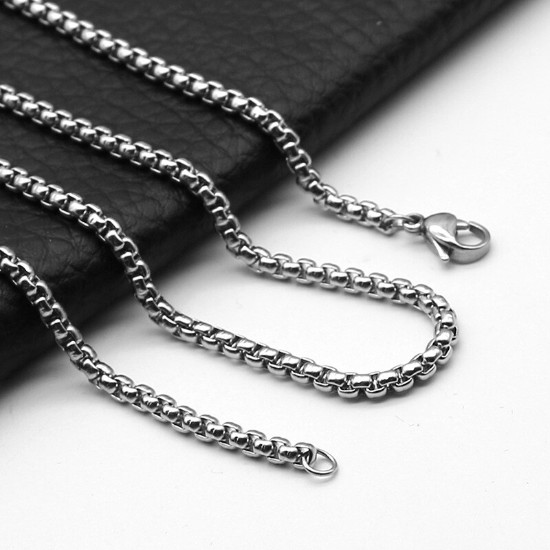 Stainless Steel Men Keel Chain Necklace Silver Color Jewelry 2mm/3mm/4mm/5mm