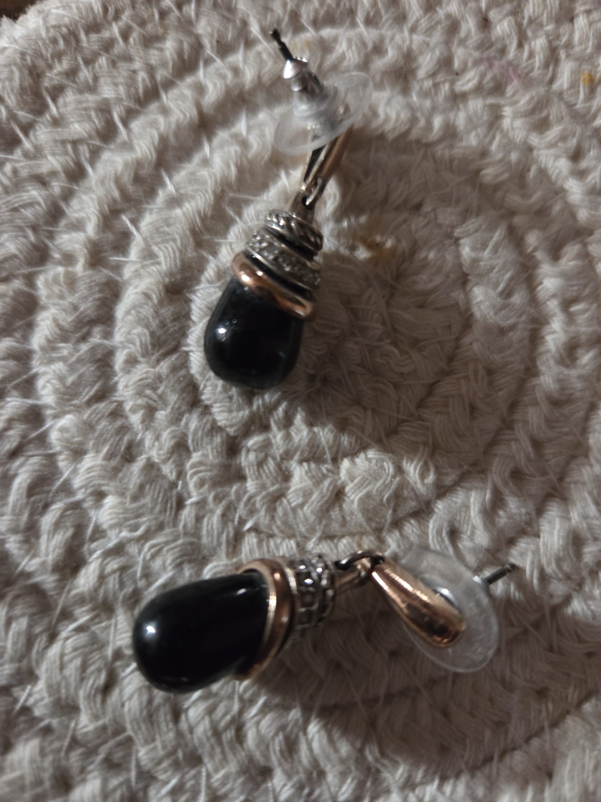 Brighton Neptune Rings Earrings, Dangle, Black Agate, Crystal