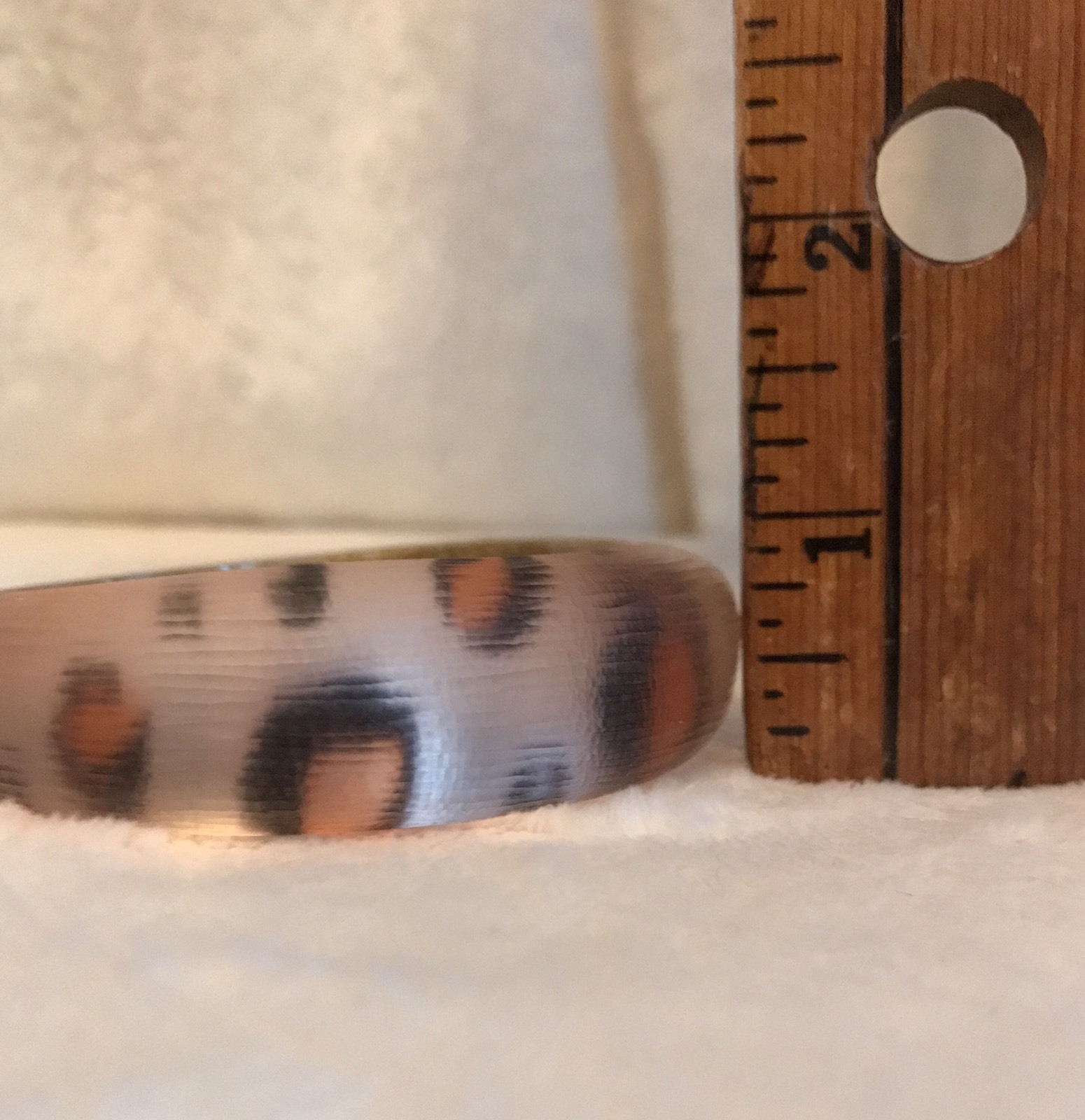 ALEXIS BITTAR Wide Pink Orange Black Leopard LUCITE Tapered Bangle Bracelet