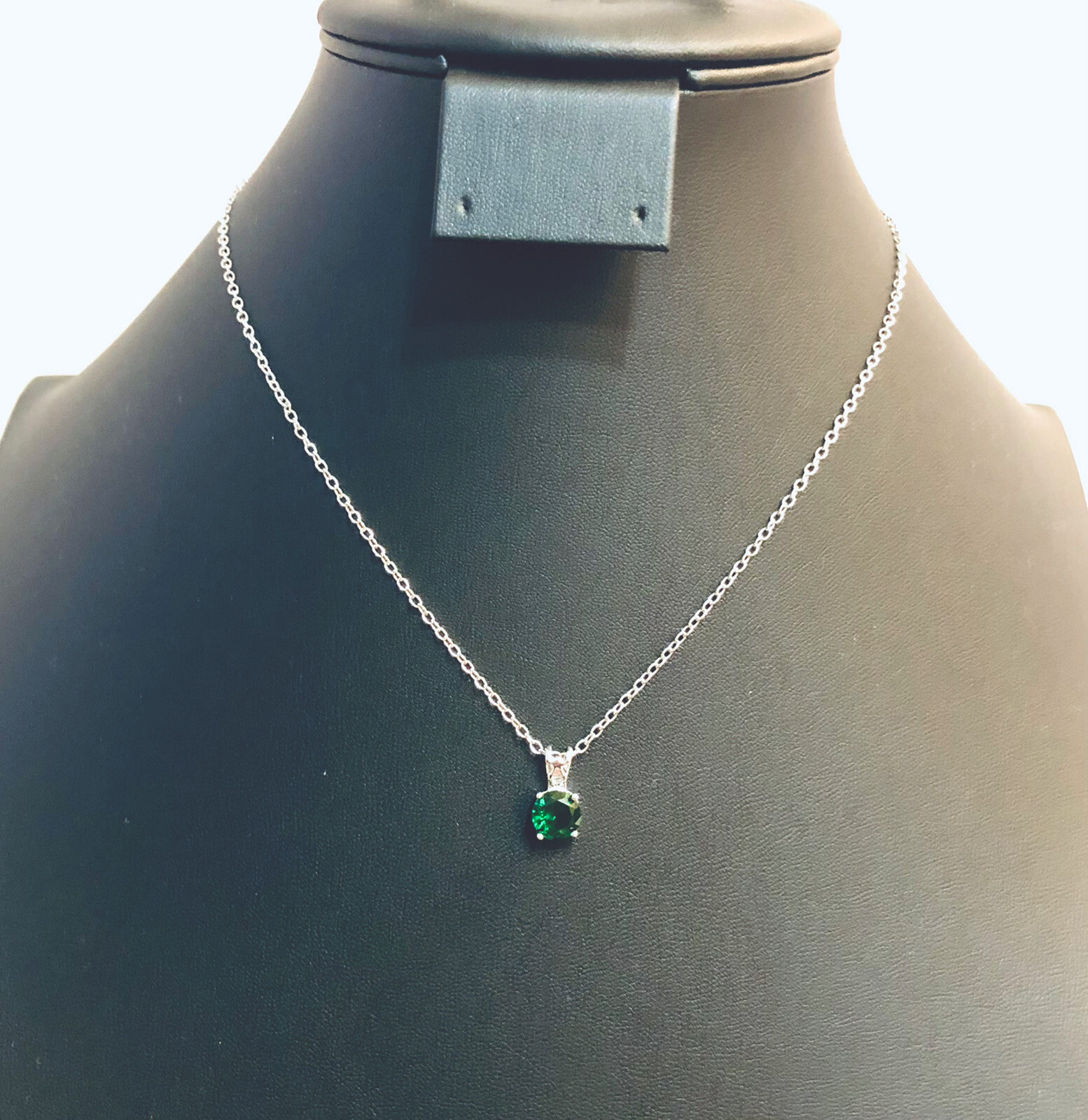 CZ by Kenneth Jay Lane 2CTTW Round CZ Classic Pendant Necklace 16″ W/3” Extender
