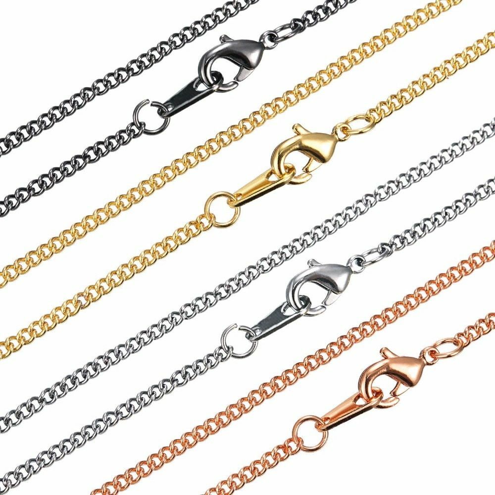 12pc Link Chain Necklace Pendant Lobster Chain Link Necklaces Diy Jewelry Making
