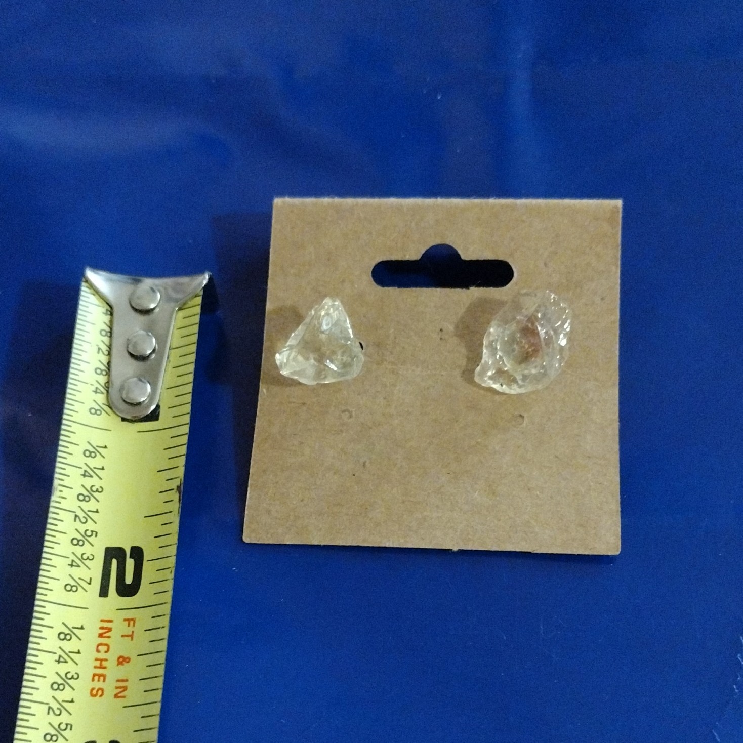 Oregon Sunstone Irregular Shape Stud Earrings for Lobe Approx. 1 in Diameter