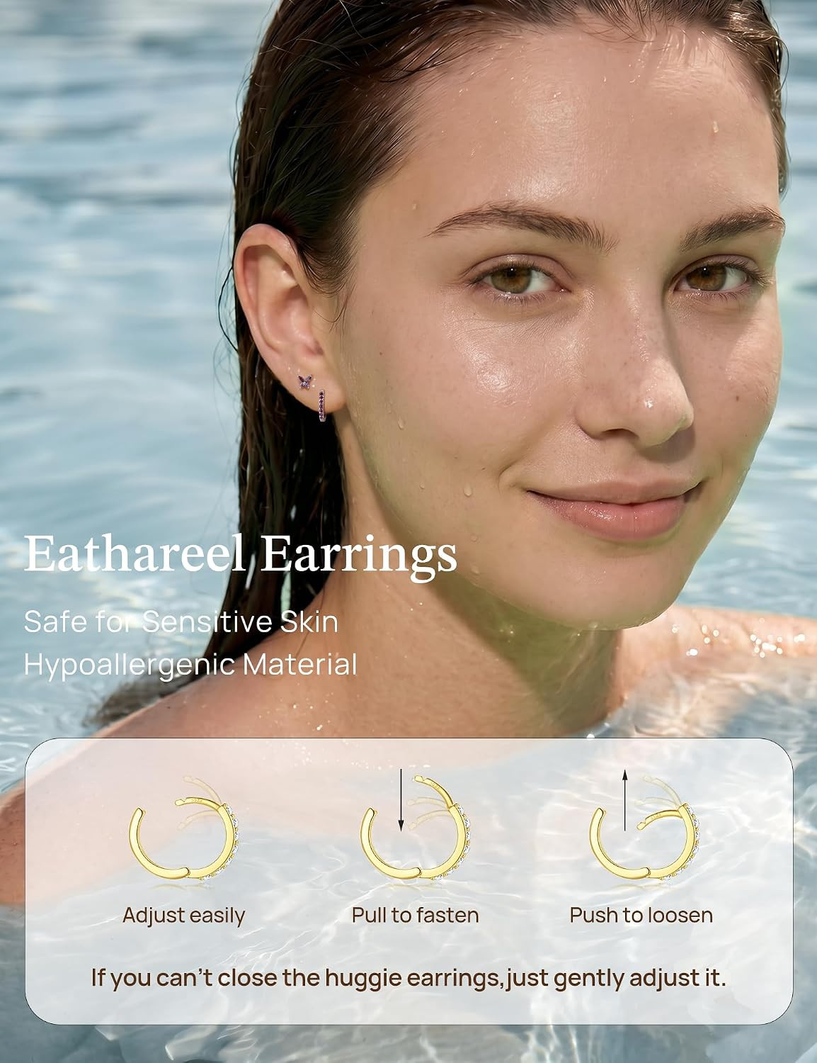 3 Pairs Hoop and Flat Back Earrings Set for Women, 14K Gold Plated or S925 Sterl