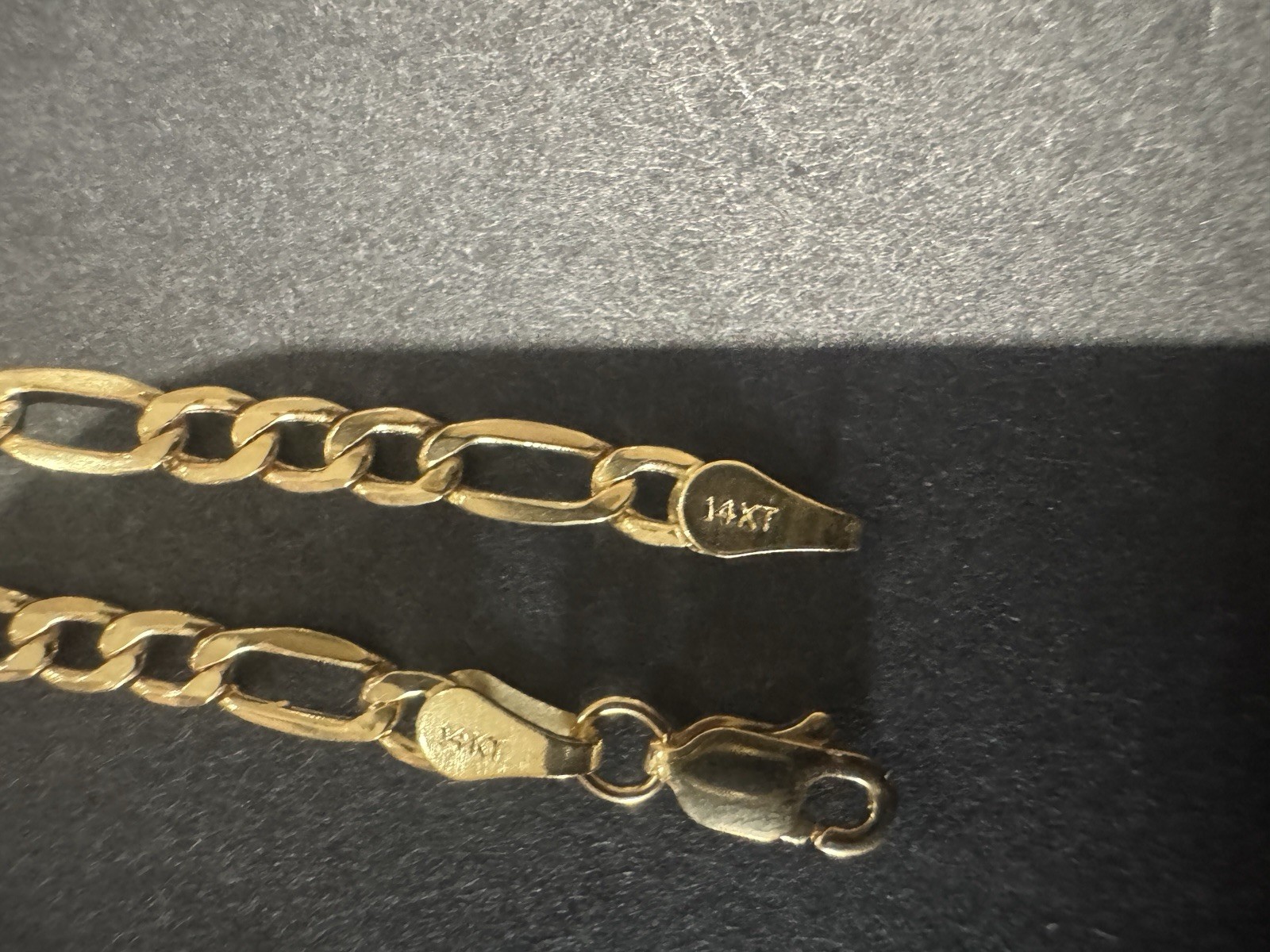 Solid 14K Yellow Gold Figaro Chain Necklace 22″ Long 4.15g Genuine Mens 4MM