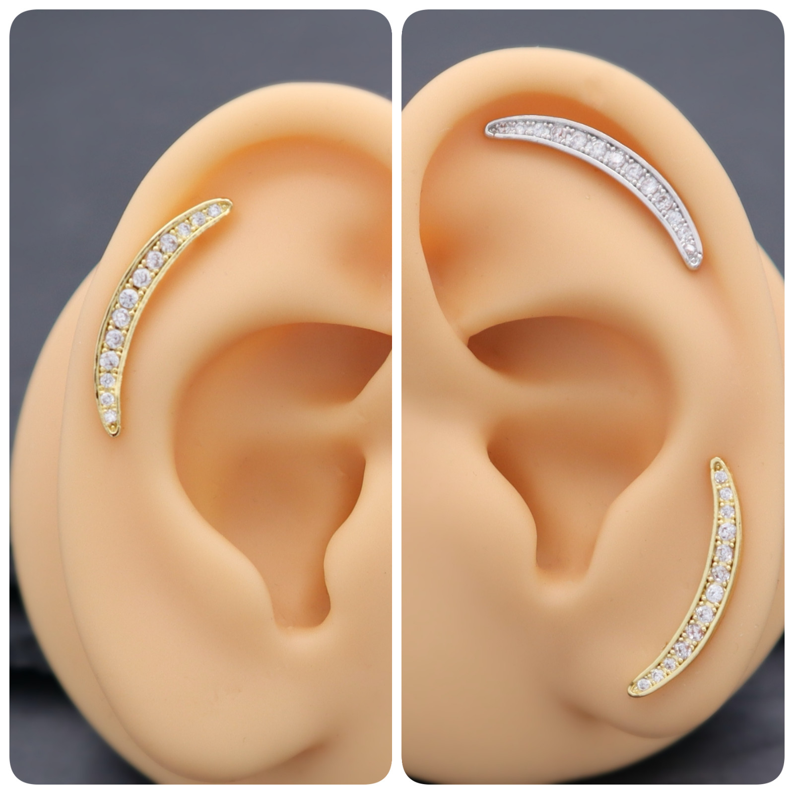 Curved Crawler Gold Silver Cartilage Helix Lobe Tragus Conch Earring Gift Her UK