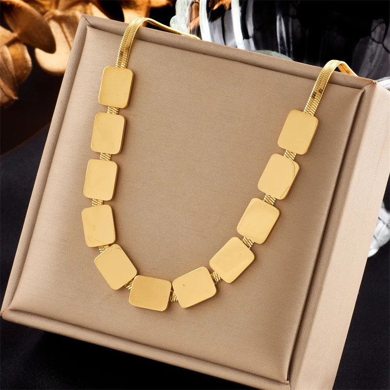 Ball Bead Chain Necklace 316L Stainless Steel Imitation Pearl Women Jewelry