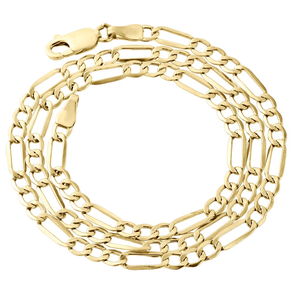 Unisex Genuine 18K Gold Filled 26 inch 4 mm Italian Figaro Chain Necklace L139G