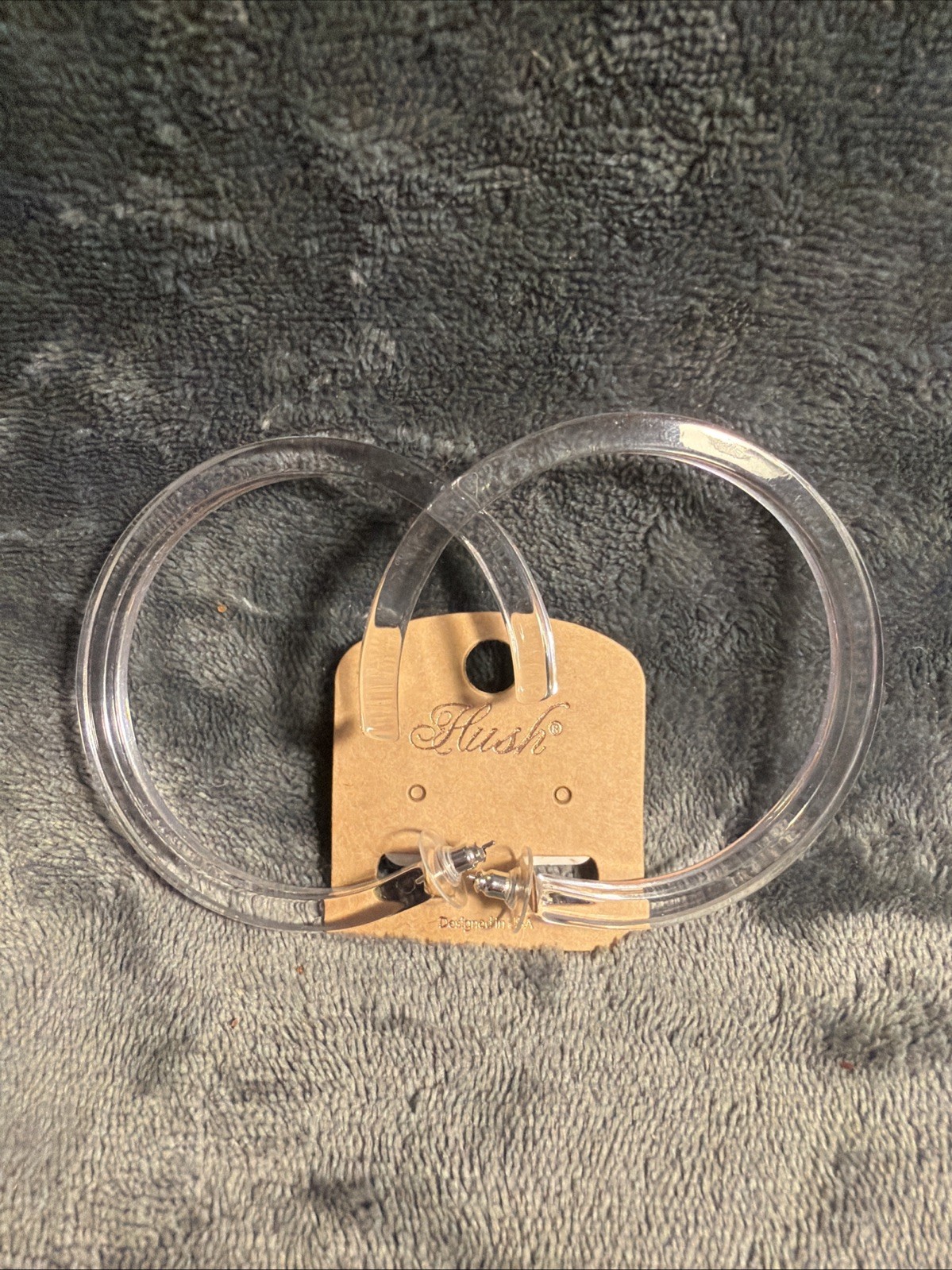 Hush Clear Transparent LUCITE Post Earrings – Brand New With Tags Ships Free