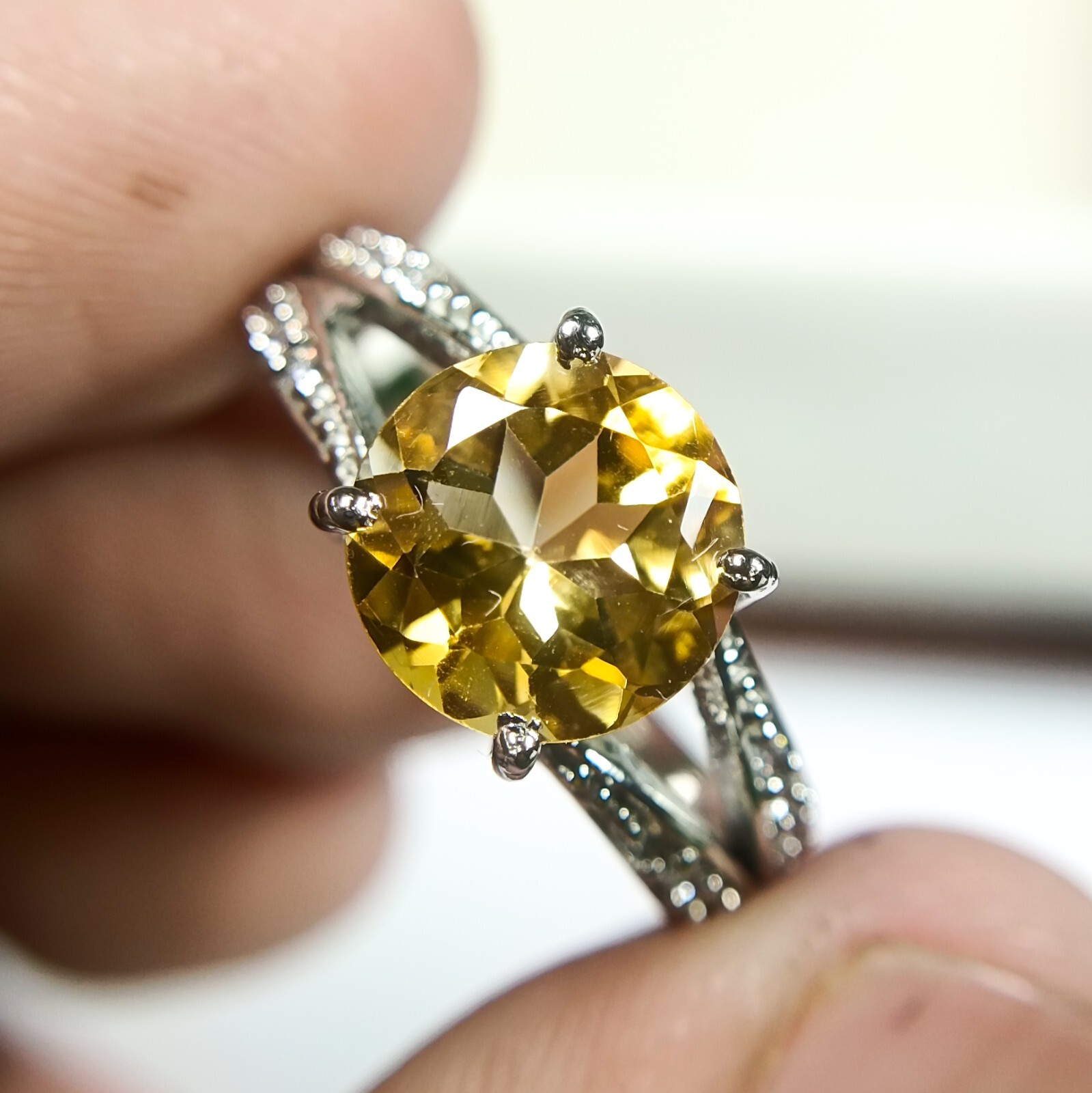 Natural Yellow Citrine Ring 925 Sterling Silver, All Size Available