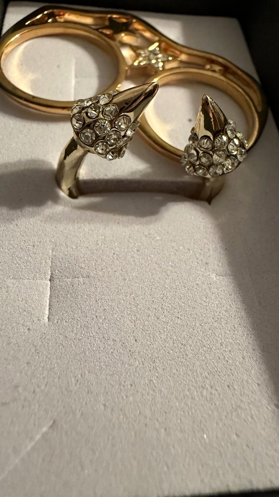 Lot of 2 Star & Cluster Cocktail Rings Clear Rhinestone Size 7