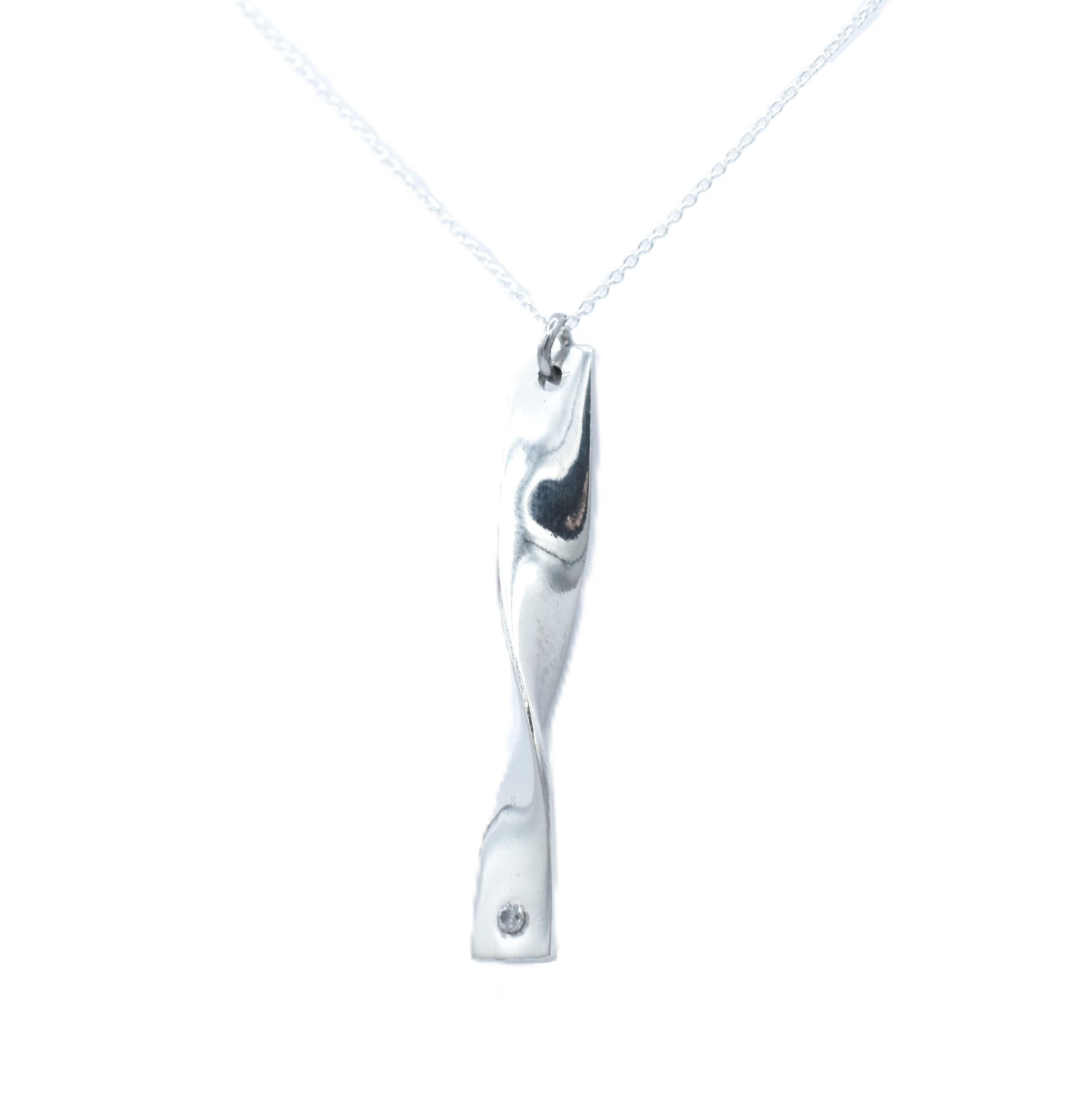 10 Year Anniversary 100% Pure Tin Pendant Twisted and Diamond for Her Gift UK