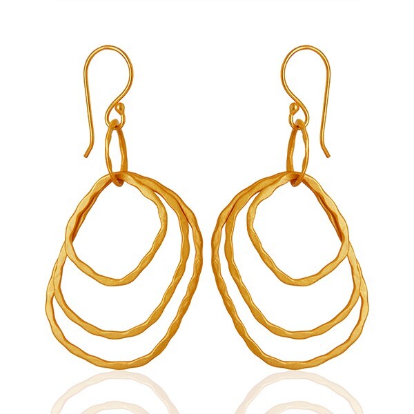 Easy To Wear Latest Design Fashion Earring Yellow Gold Handmade Jewelry For Mom