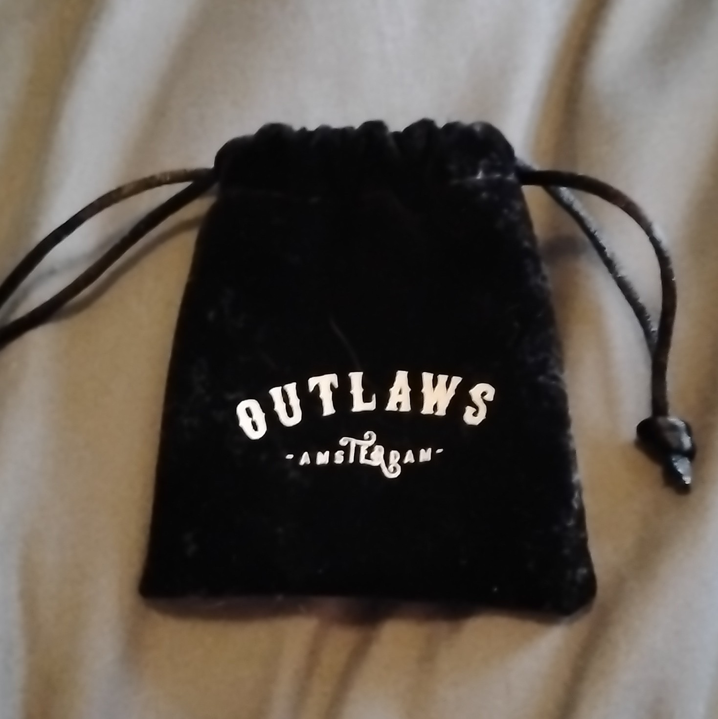 Outlaws Amsterdam Silver Tone Bezel Band Ring Size 10 Oval Blue Turquoise Stone