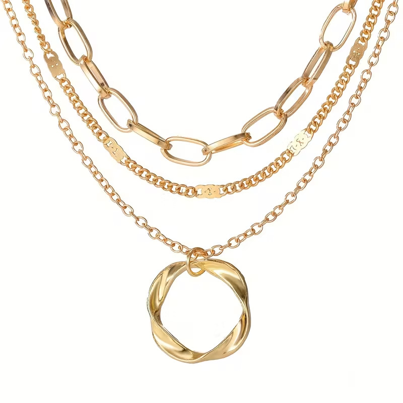 1 Piece Layered Necklace Set Pendant Necklace Women Girl’s Fashion Jewelry Gift