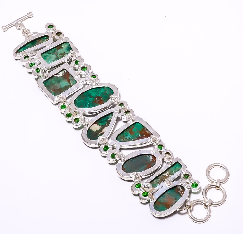 Cuprite Chrysocolla 925 Sterling Silver Bracelet 7.99″ A399