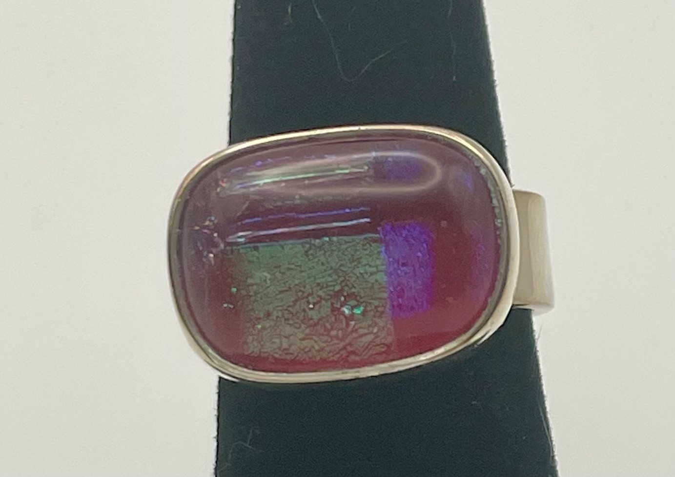 Sterling silver Dichroic Glass Ring