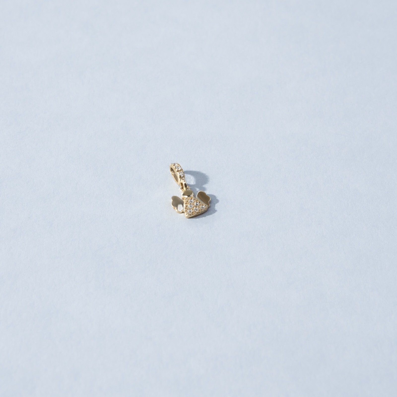 14K Solid Gold very cute small angel pendant with CZ Made In Italy stamped 585