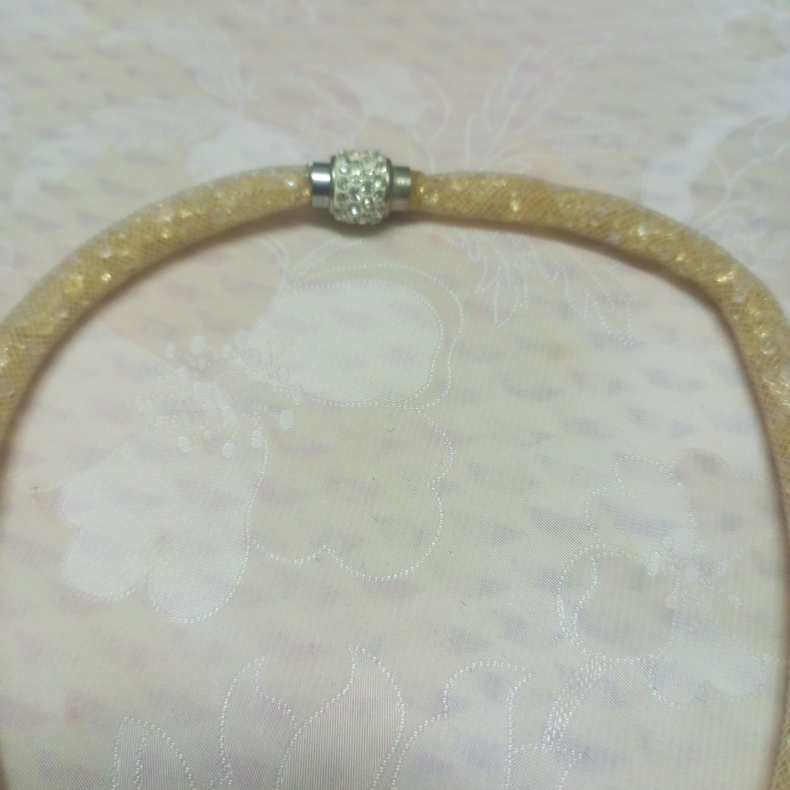 Small Beads In Net Choker Necklace With Magnetic Closure Accessories Jewelry