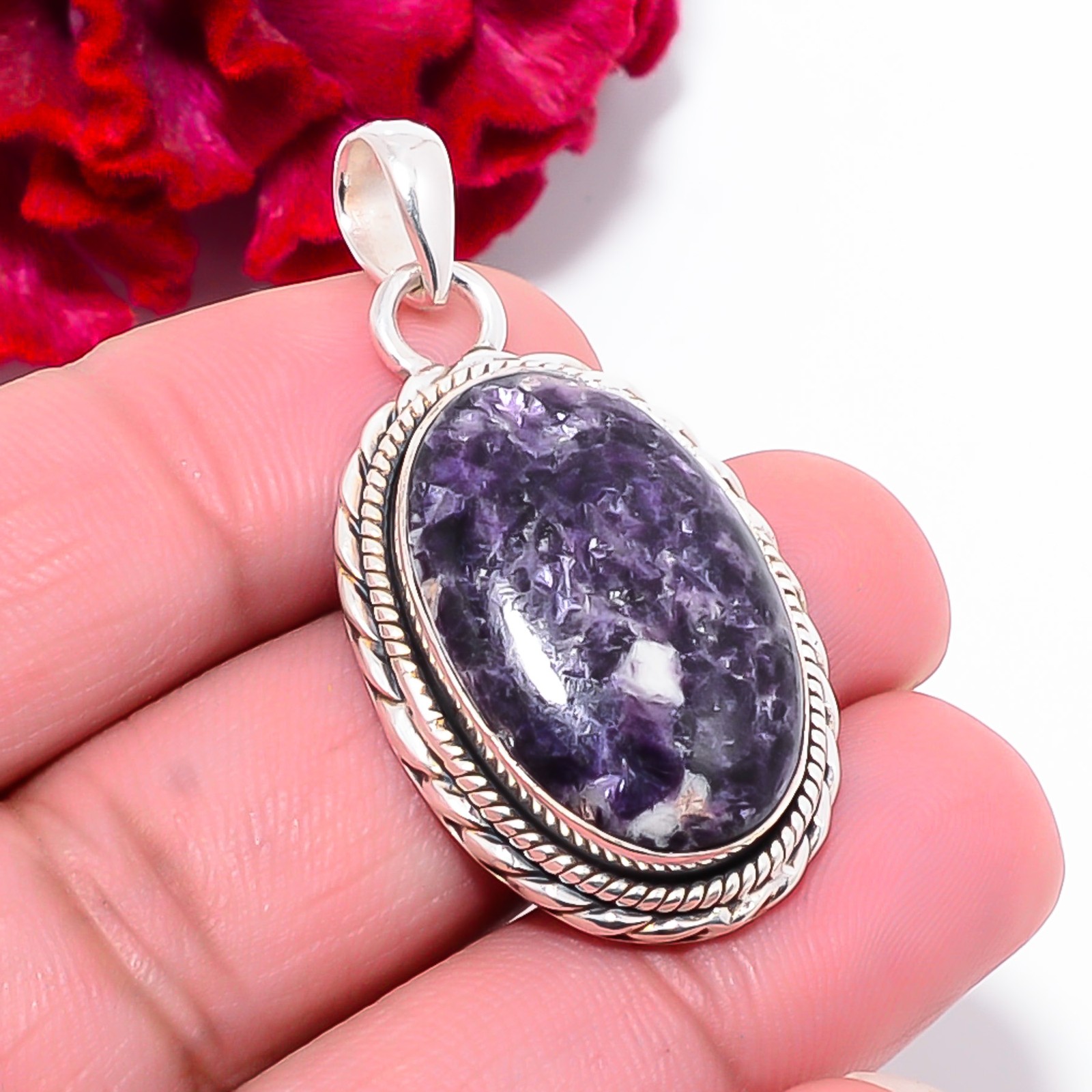 Lepidolite – San Diego Gemstone 925 Sterling Silver Pendant 1.76″ P101943