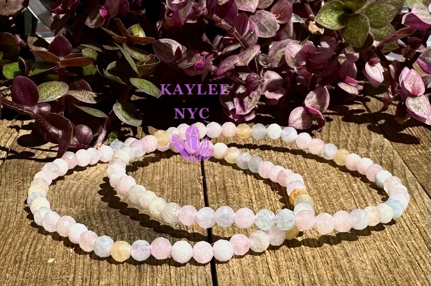 Wholesale 6 Pcs Natural Morganite 4mm Faceted 7.5” Stretch Bracelet
