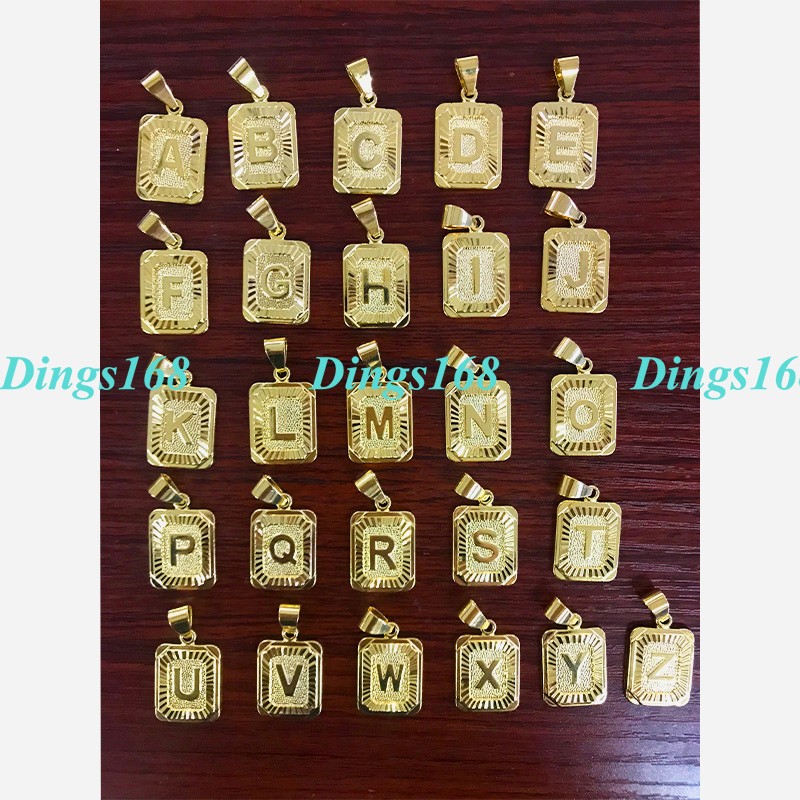 Unisex 18K Gold Filled Initial Pendant+ Necklace Chain Set – Alphabet Letter “F”