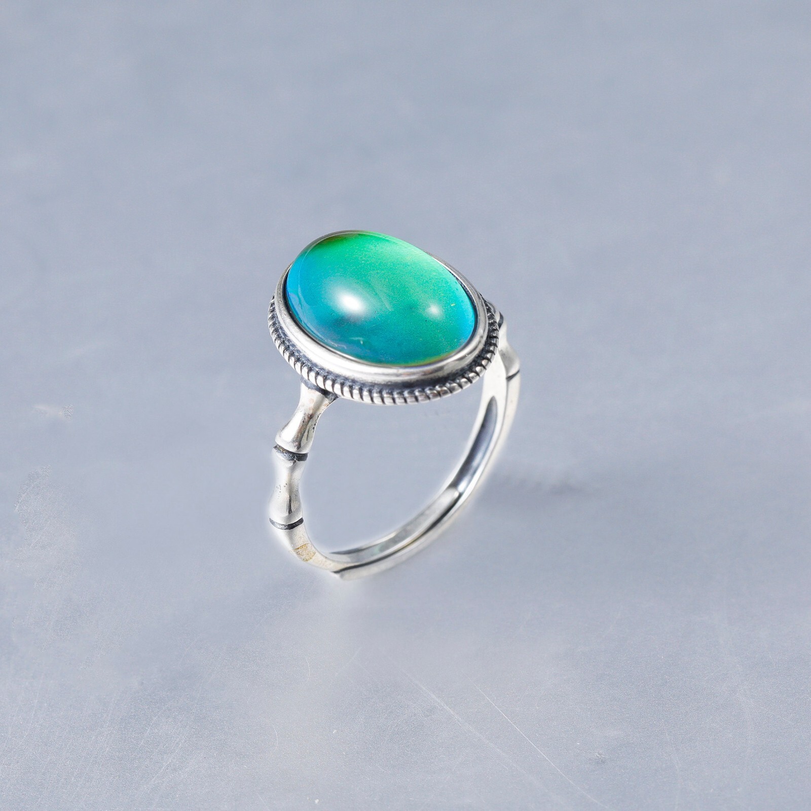 925 Sterling Silver Mood Stone Ring