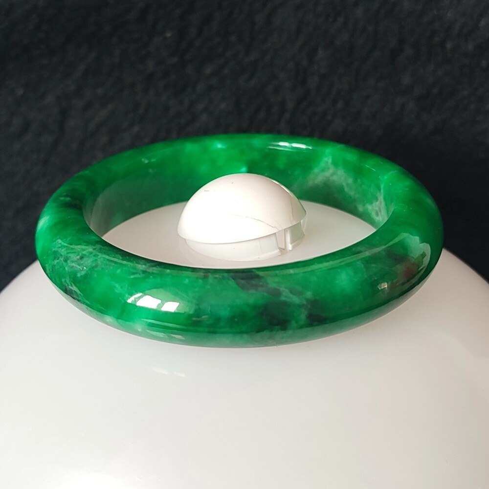 Certified Grade A 53mm Green Natural Burma Jade jadeite Bangle Bracelet