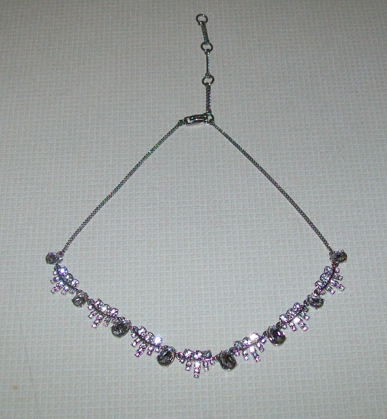 Signed Givenchy Crystal Statement Necklace 16″ w 3″ Extender