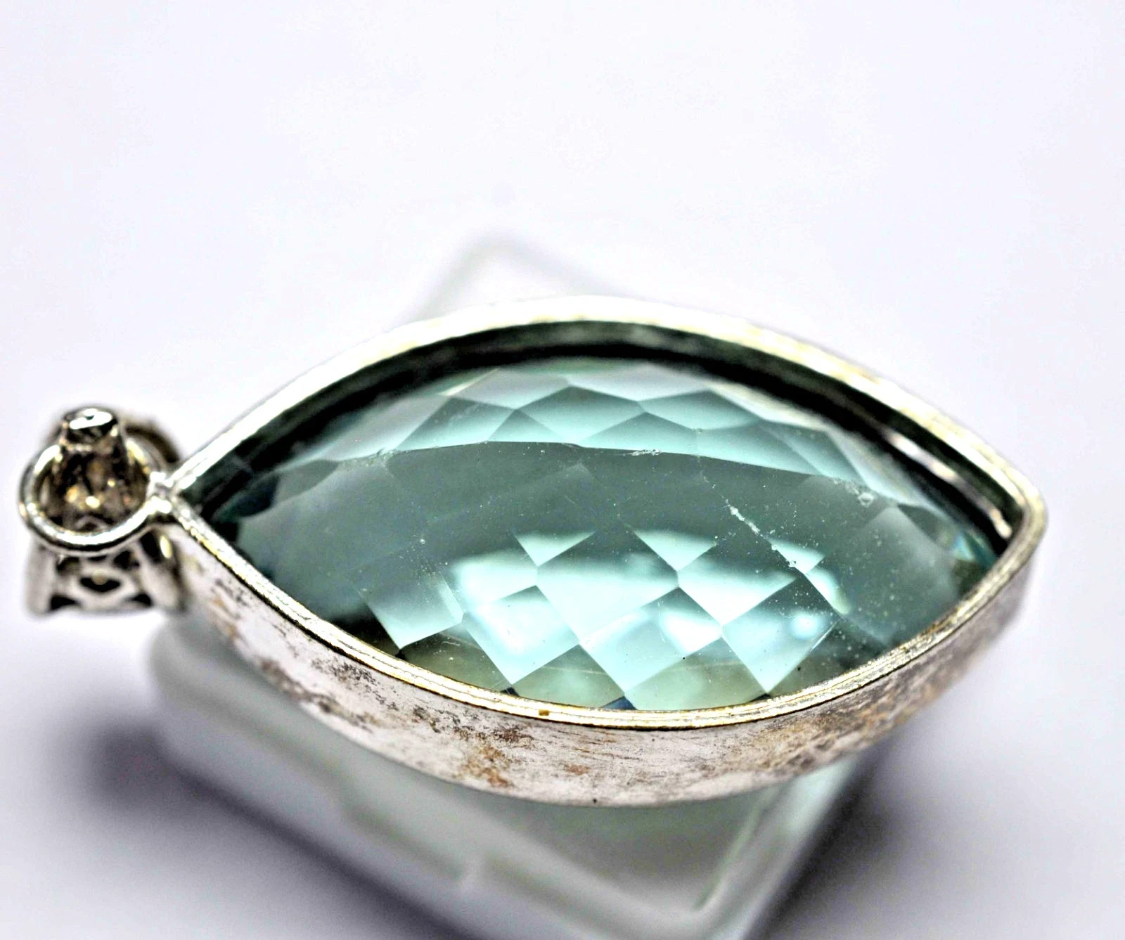 AAA Natural Smoky Blue Topaz 925 Solid Silver Marquise Cut 87.40 Ct Pendant