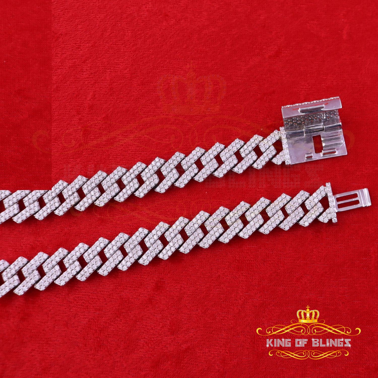 925 Silver 40ct Moissanite White Men’s Cuban Necklace SZ 20inch & 16mm Width