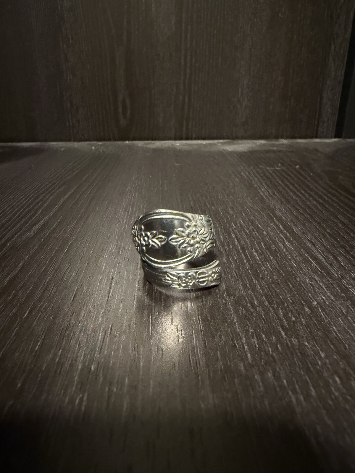 Handmade Floral Spoon Ring Size 9-9.5