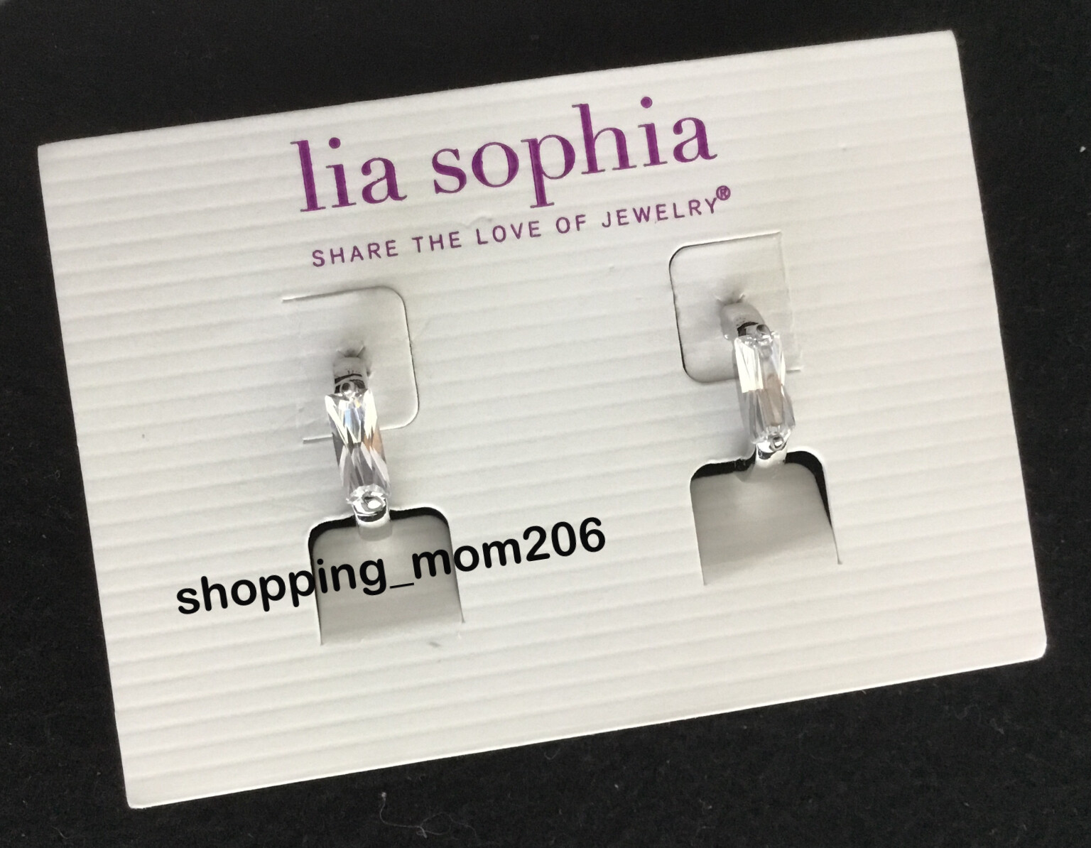 Lia Sophia “Drizzle” Silver Tone Total CZ wt. 1.0ct. Hoop Earrings