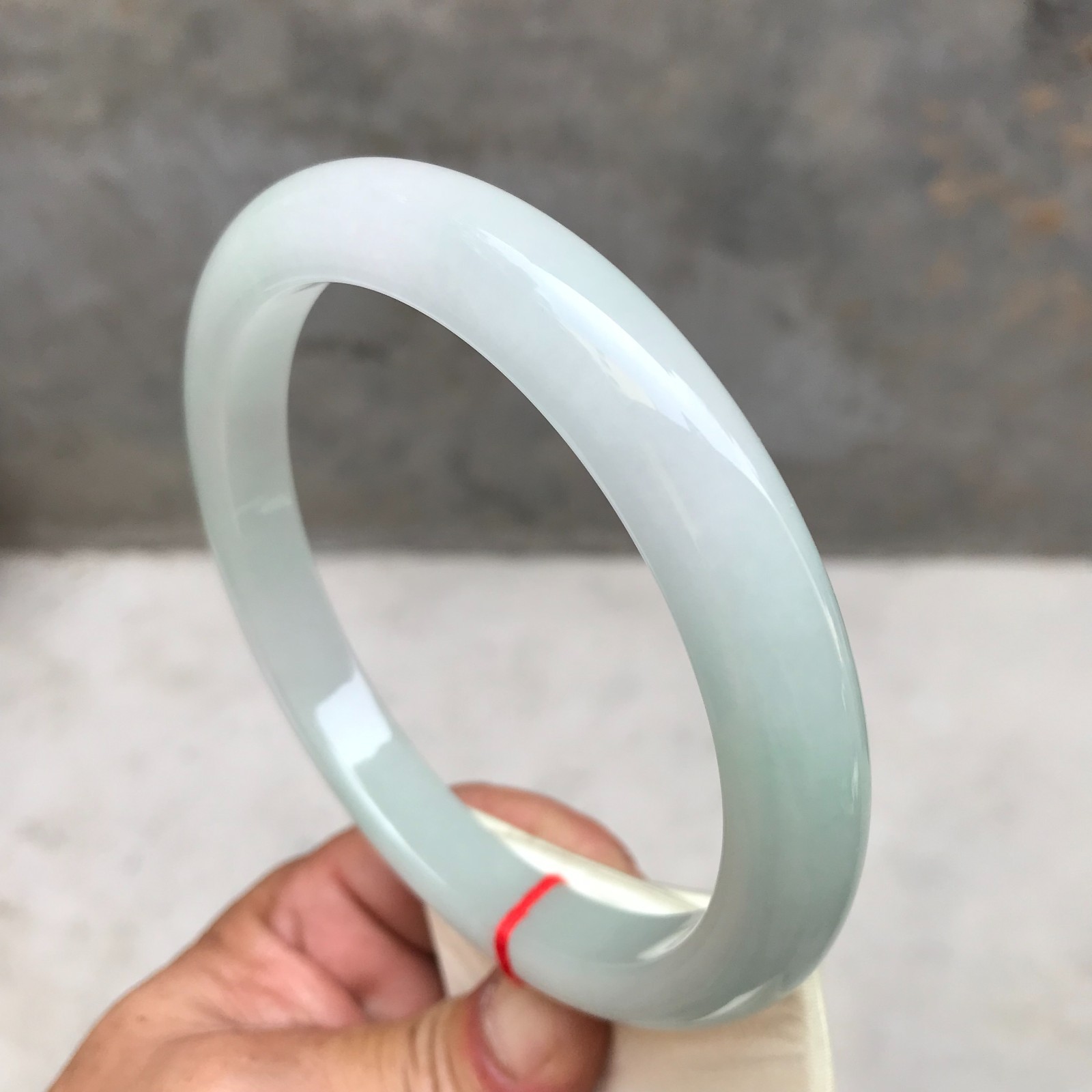 84MM Natural Icy Green Jadeite Jade Bracelet Burma Jadeite Jade Big Bangle