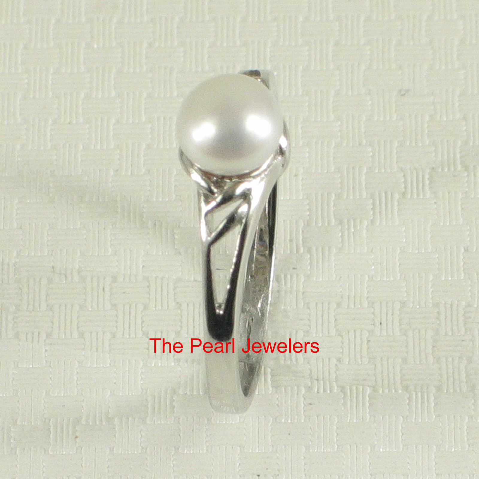 Cute Solid Sterling Silver 925 Natural White Cultured Pearl Solitaire Ring – TPJ