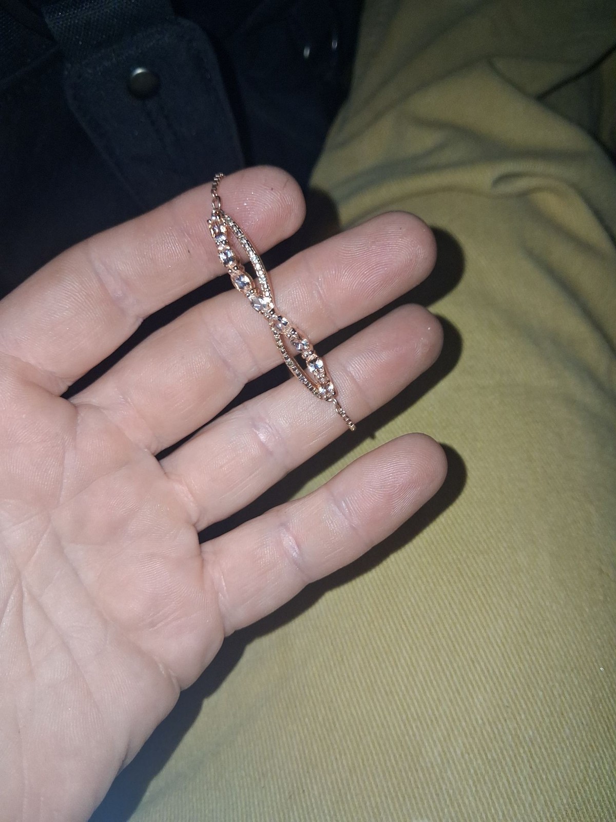 Rose Gold Tone Infinity Crystal Tennis Bracelet