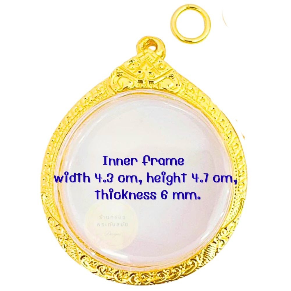 Gold Tone Buddha Pendant Case Necklace Charm Thai Jewelry Amulet Holder 4.7×4.3